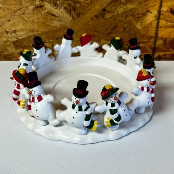 PARTYLITE Frolicking Frostys 3 Wick Candle holder - Picture 1 of 3